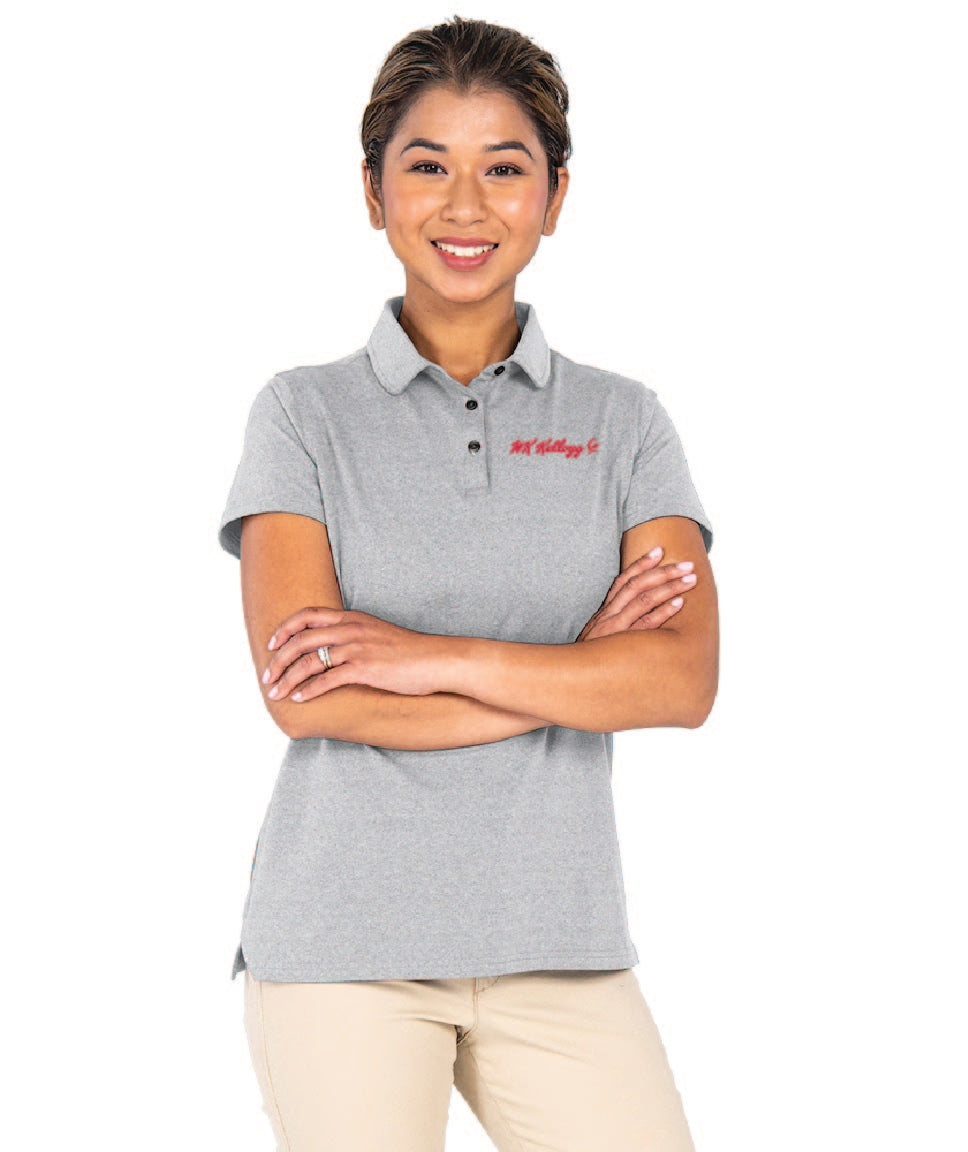 WOMEN'S HEATHERED ECO-LOGIC STRETCH POLO